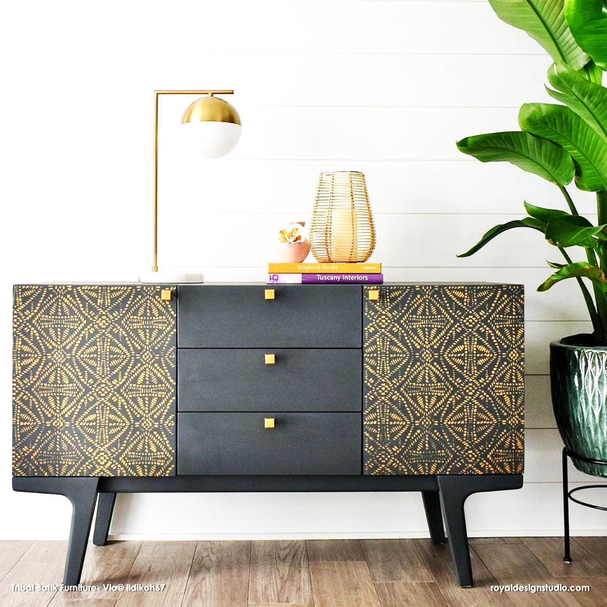 Tribal Batik Furniture Stencil