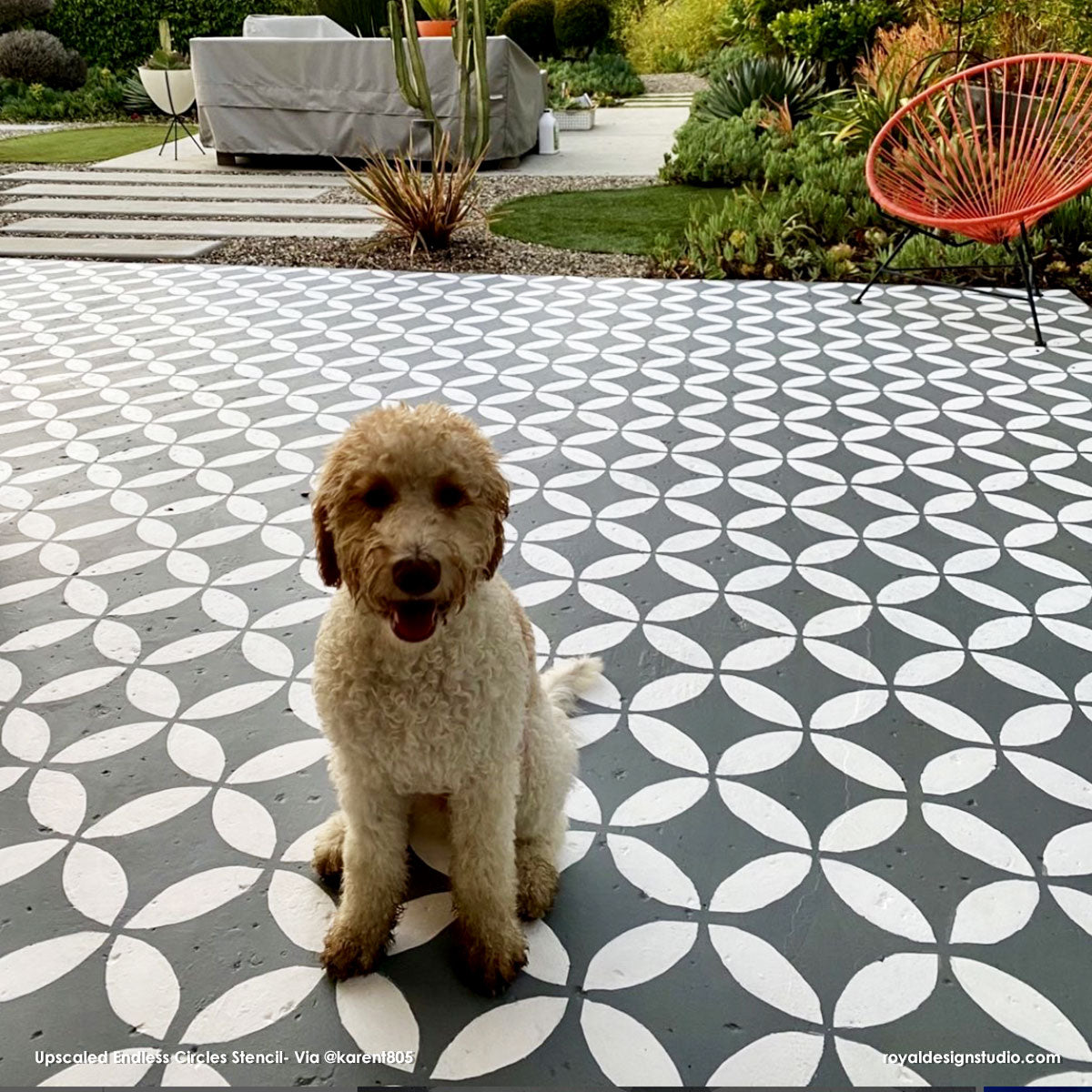 Upscaled Endless Circles Stencil