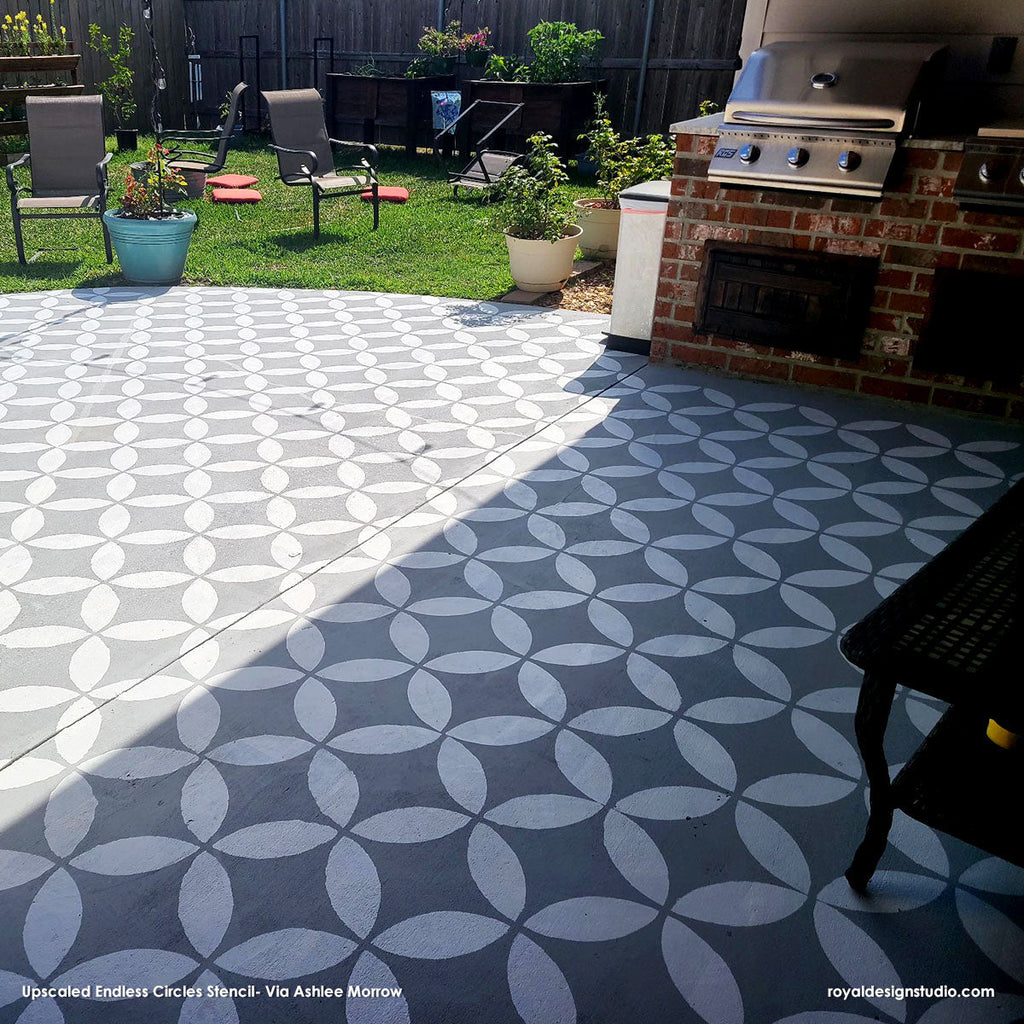 Upscaled Endless Circles Stencil