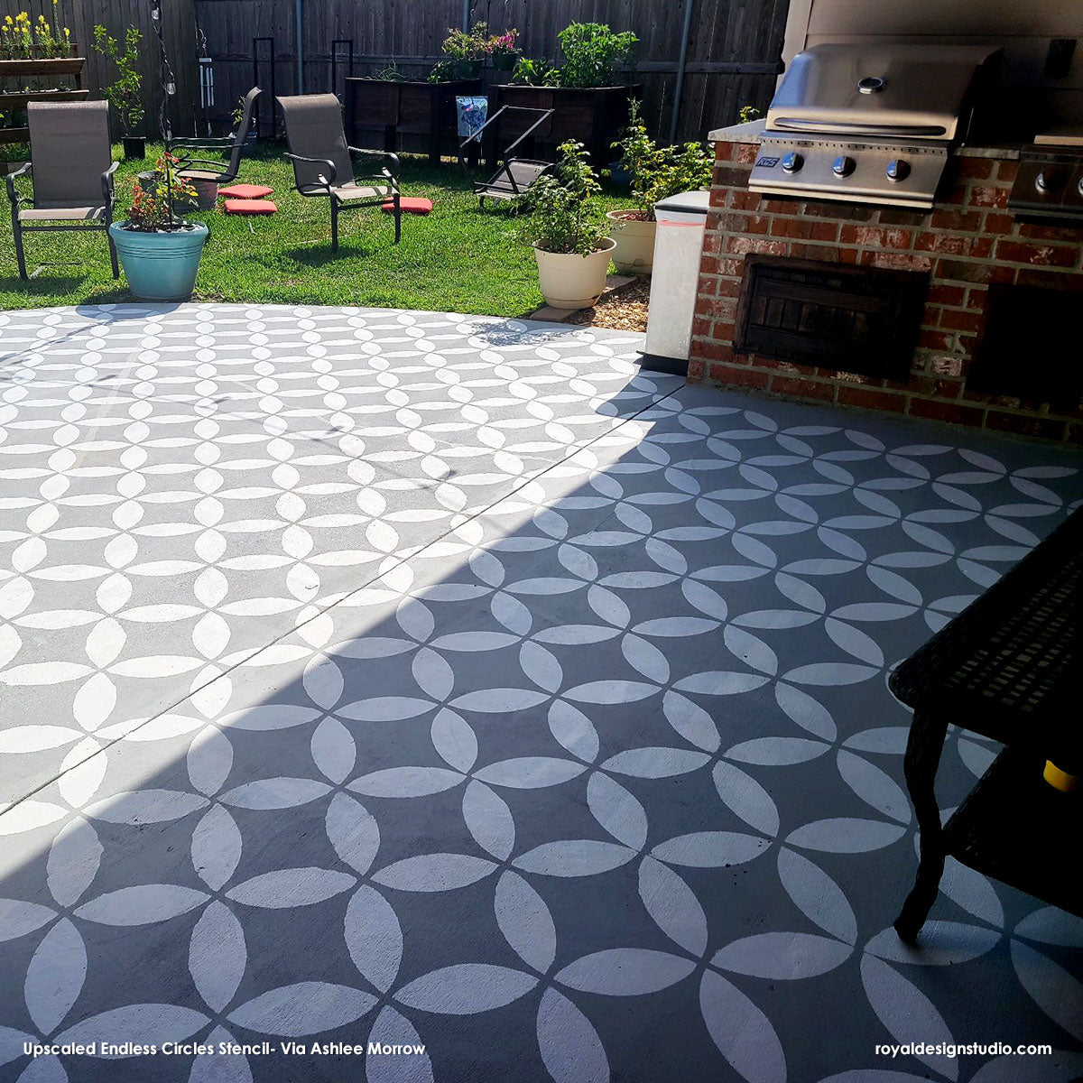 Upscaled Endless Circles Stencil