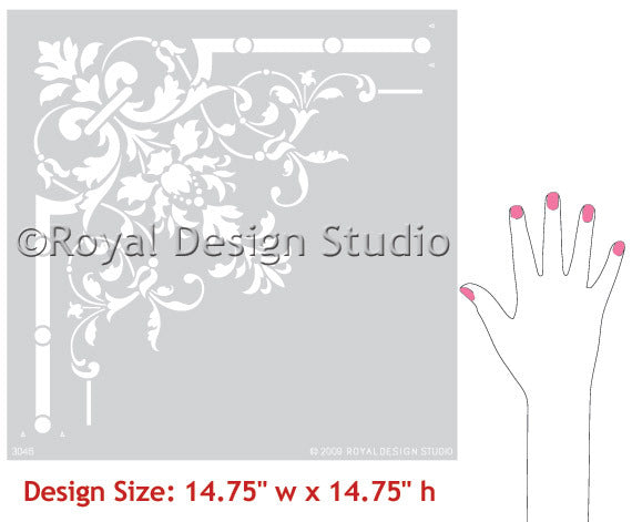 Victorian Ceiling Corner Stencil