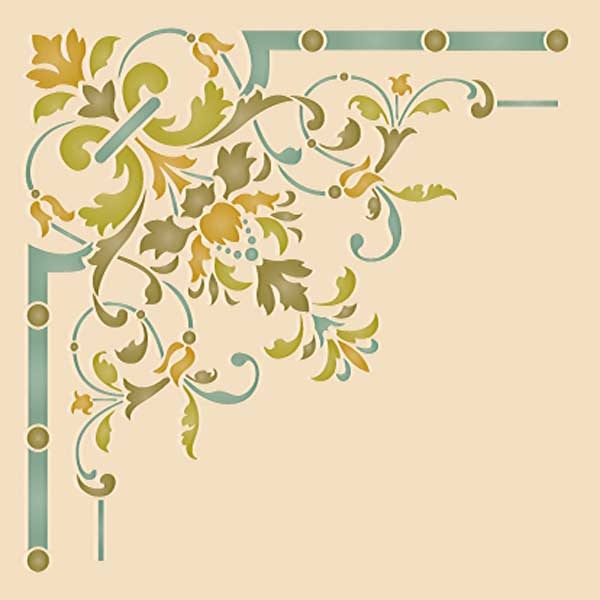 Victorian Ceiling Corner Stencil