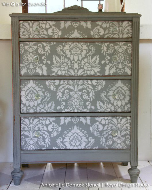 Antoinette Damask Wall Stencil