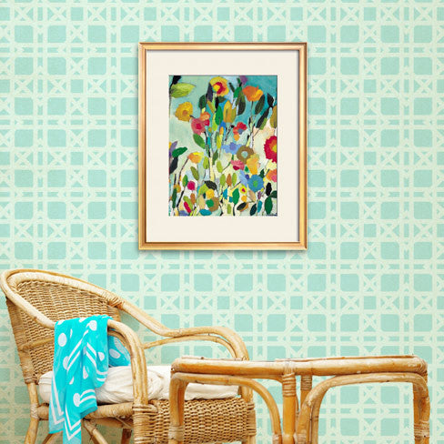 Rattan Wallpaper Bari J Wall Stencil