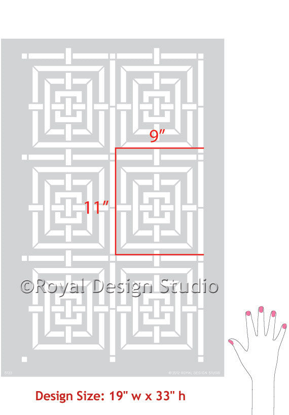 Mykonos Trellis Wall Stencil