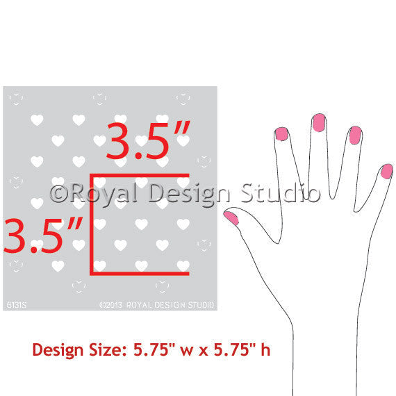 Polka Heart Furniture Stencil