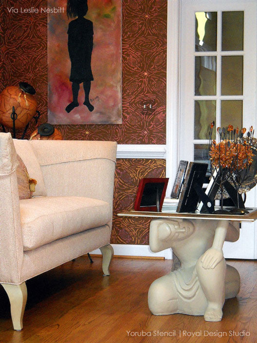 Yoruba African Wall Stencil