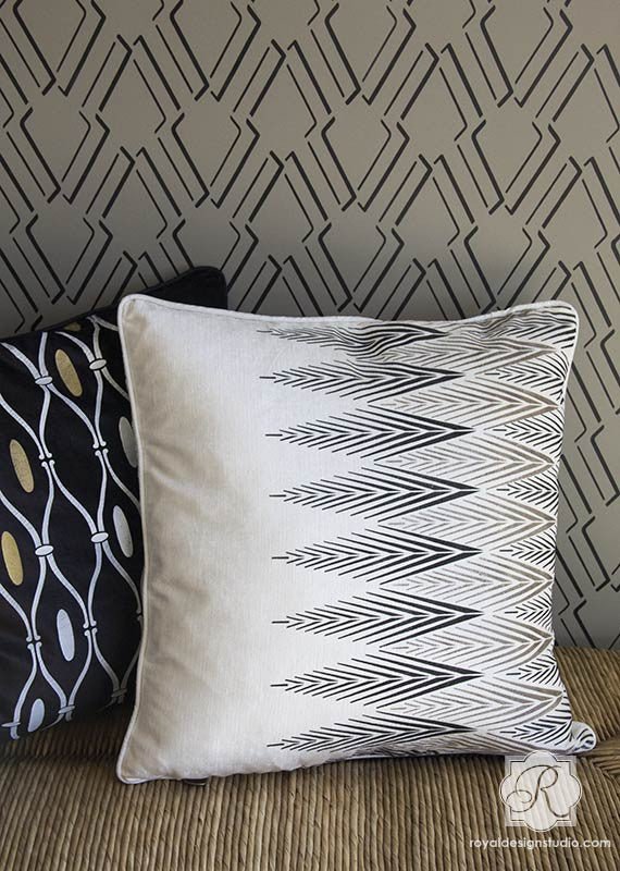 African Plumes Raven + Lily Wall Stencil