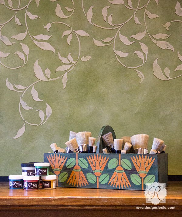 African Protea Flower Furniture Stencil