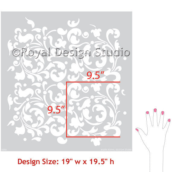 Sultan Swirl Wall Stencil