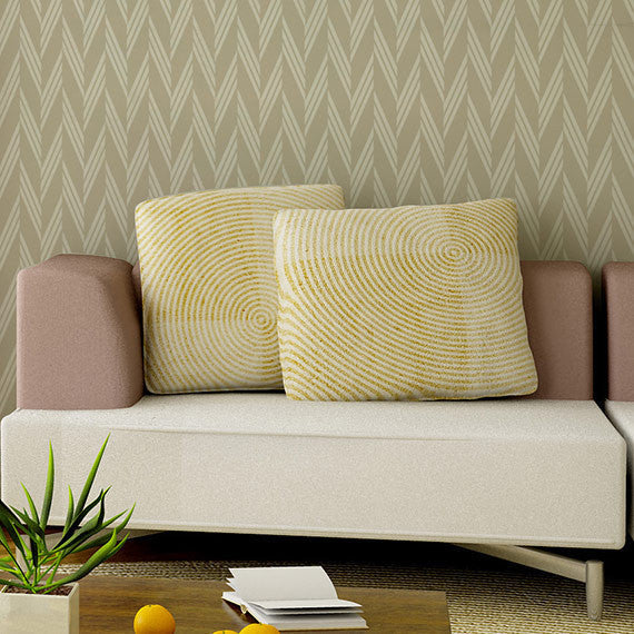 Broken Braid Herringbone Raven + Lily Wall Stencil