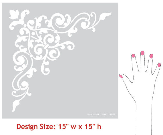 Avignon Corner Ceiling Stencil