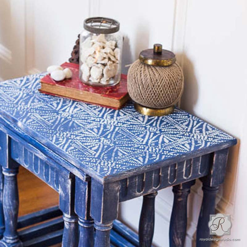 Tribal Batik Furniture Stencil