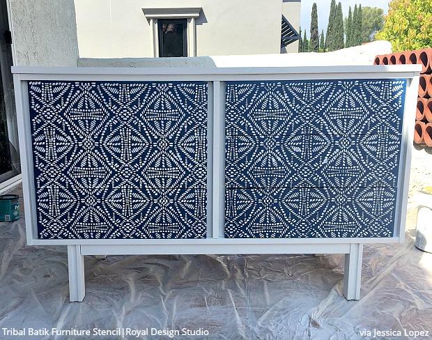 Tribal Batik Furniture Stencil
