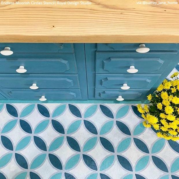 Endless Circles Lattice Moroccan Stencil