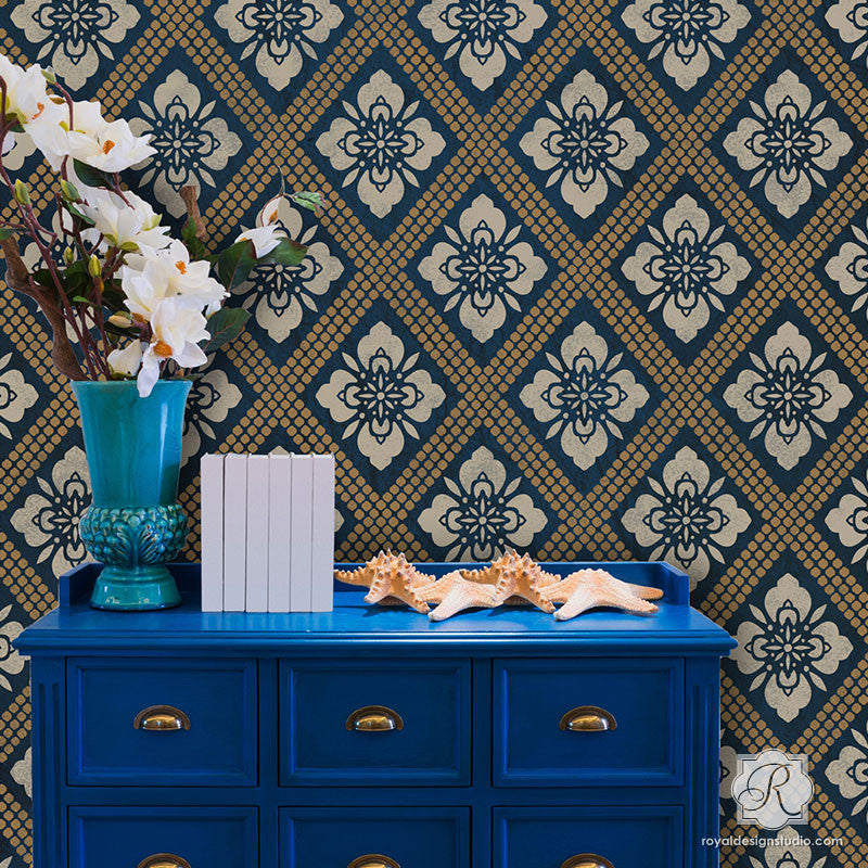 Hana Trellis Wall Stencil