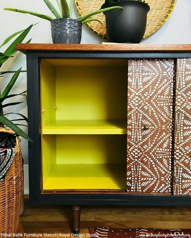 Tribal Batik Furniture Stencil