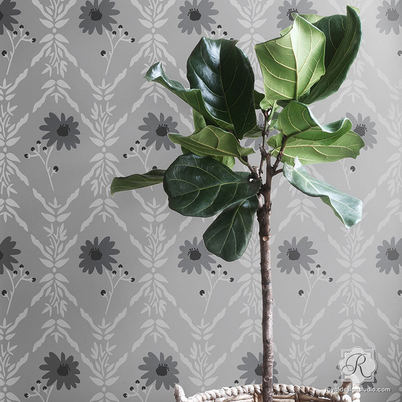 Floriculture Flower Bonnie Christine Wall Stencil