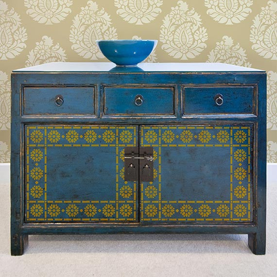 Zari Border & Corner Indian Stencil