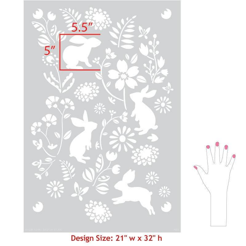 Bunny Hop Wall Stencil