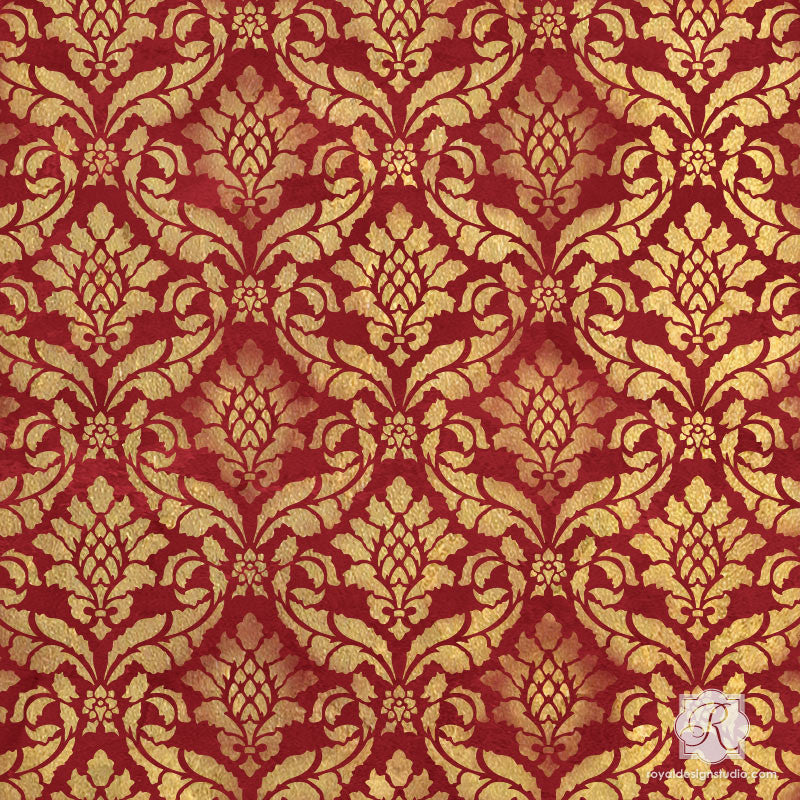Classic Damask Christmas Stencil