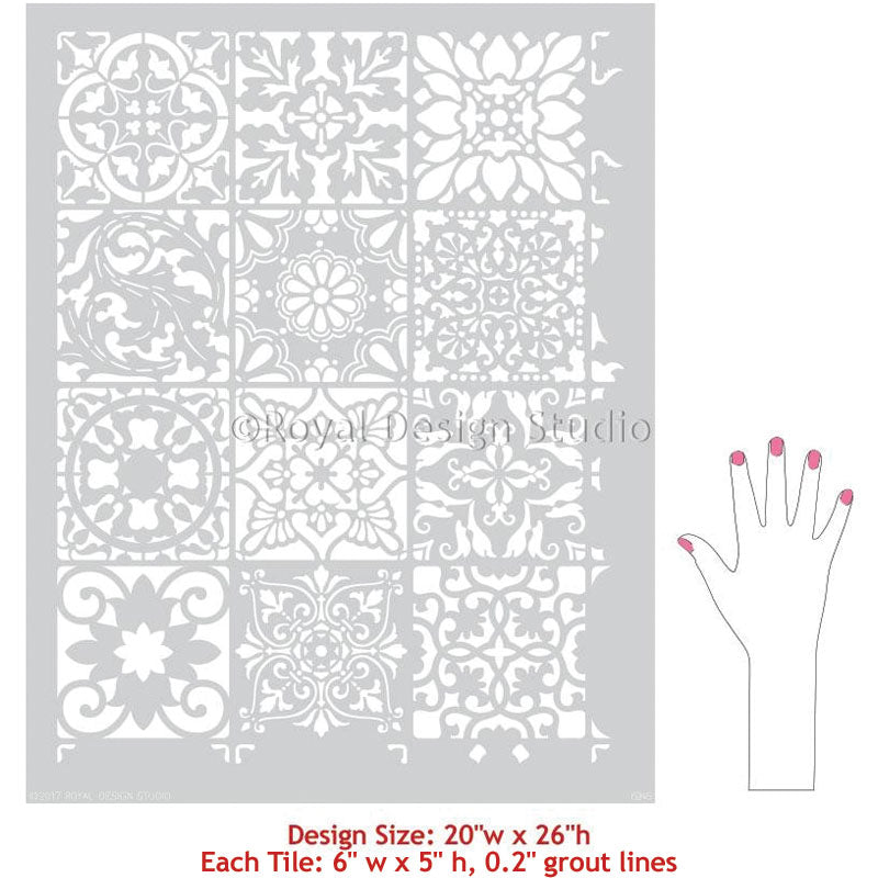 Paladeo Allover Tile Stencil