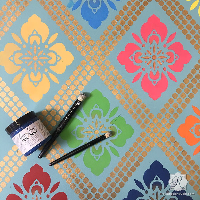 Hana Trellis Wall Stencil