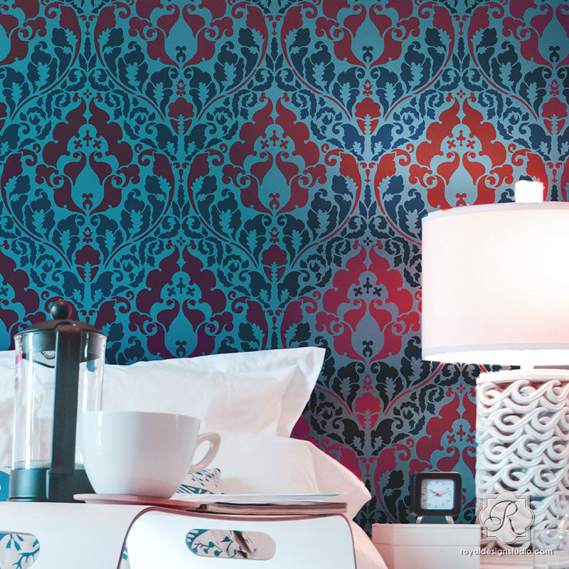 Damascus Allover Wall Stencil