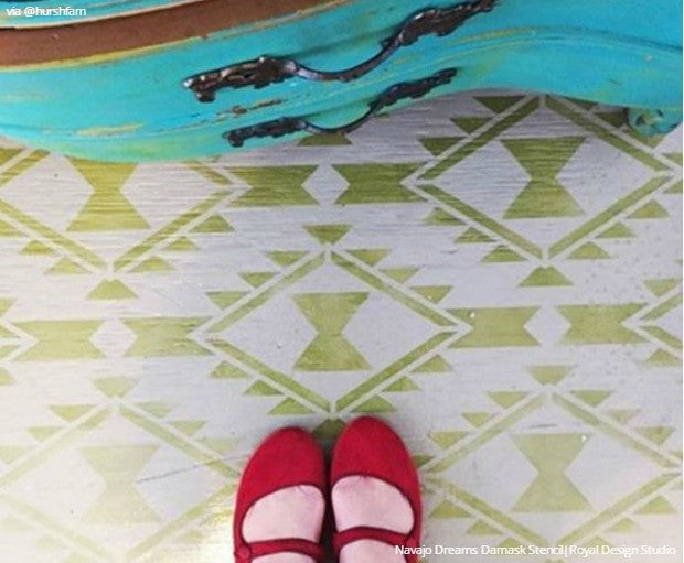 Navajo Dreams Damask Wall Stencil