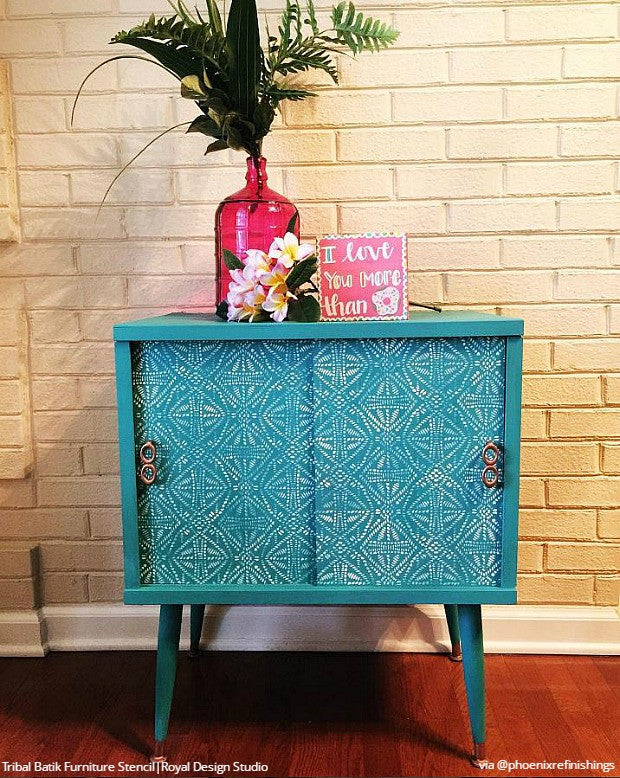 Tribal Batik Furniture Stencil