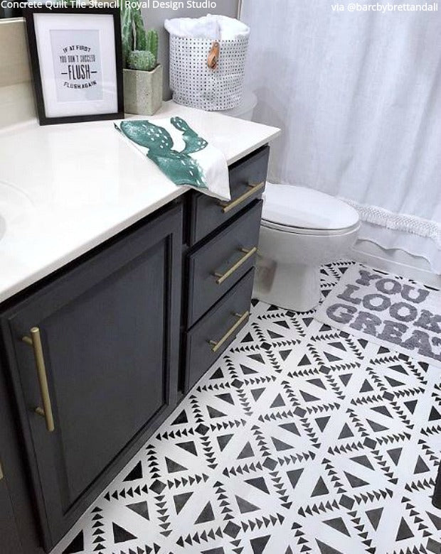 Concrete Quilt Tile Stencil