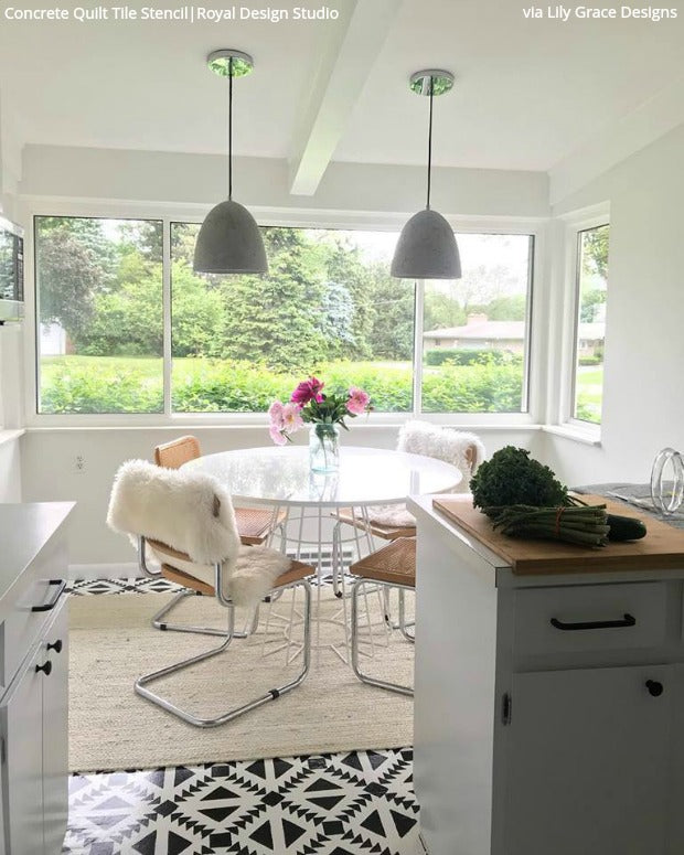 Concrete Quilt Tile Stencil