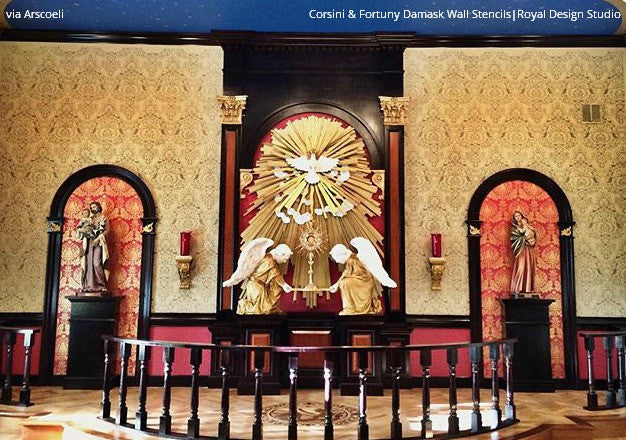 Fortuny Damask Wall Stencil