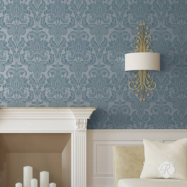 Isle of Palms Damask Wall Stencil