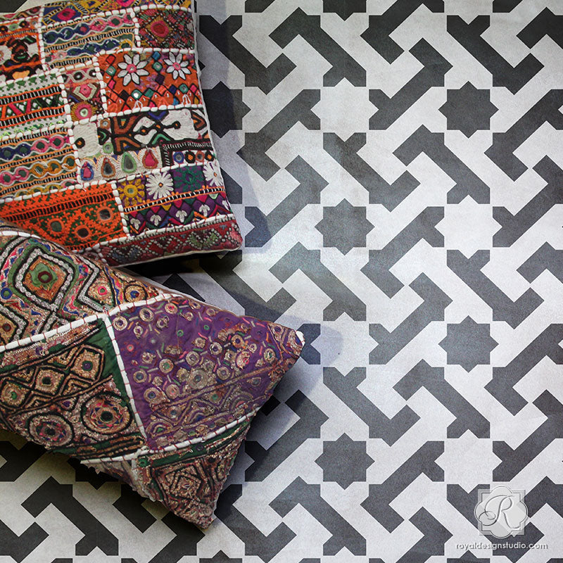 Safi Tile Stencil Large