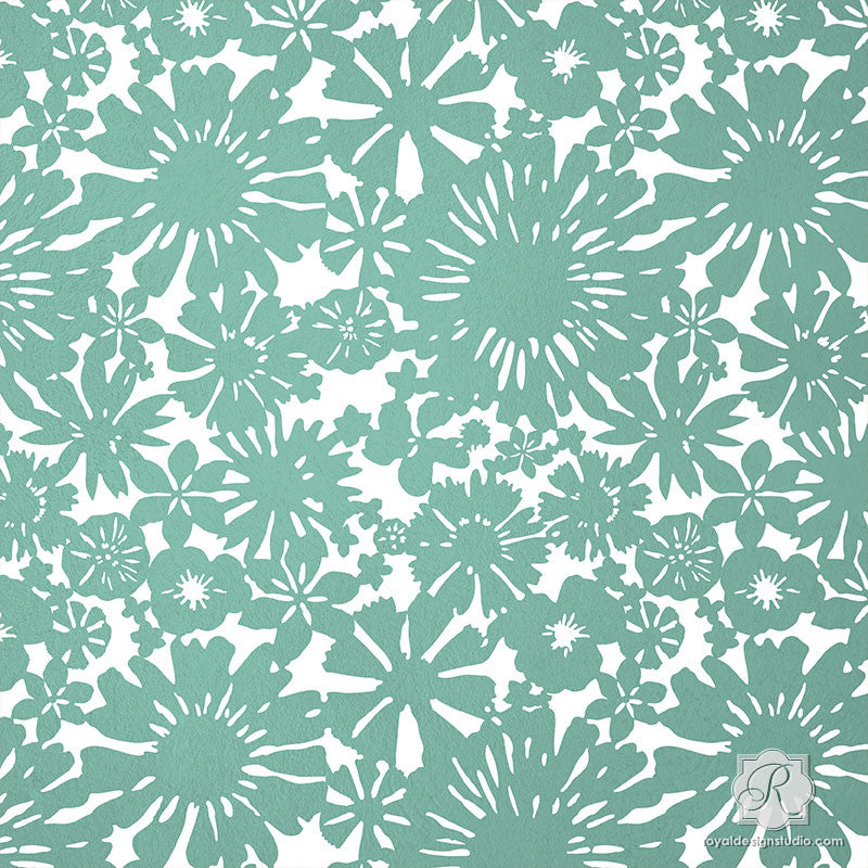 Floral Fireworks Craft Stencil