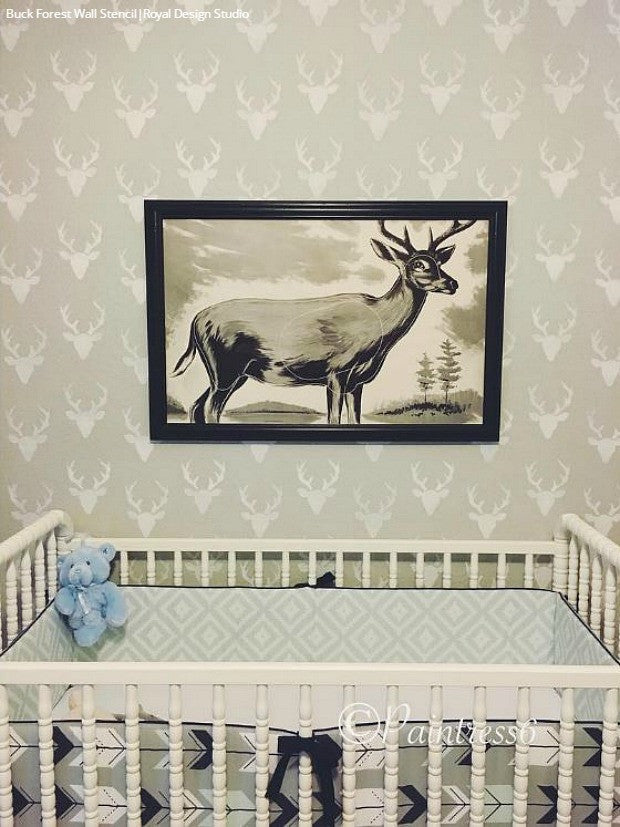 Buck Forest Bonnie Christine Wall Stencil