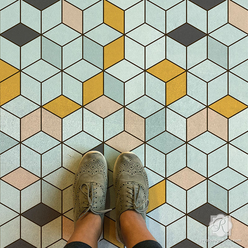 Tumbling Blocks Stencil