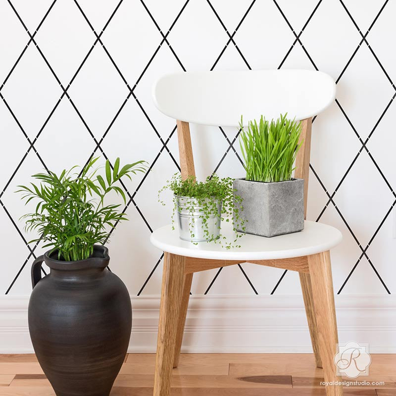 Diamond Trellis Wall Stencil