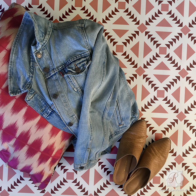 Concrete Quilt Tile Stencil