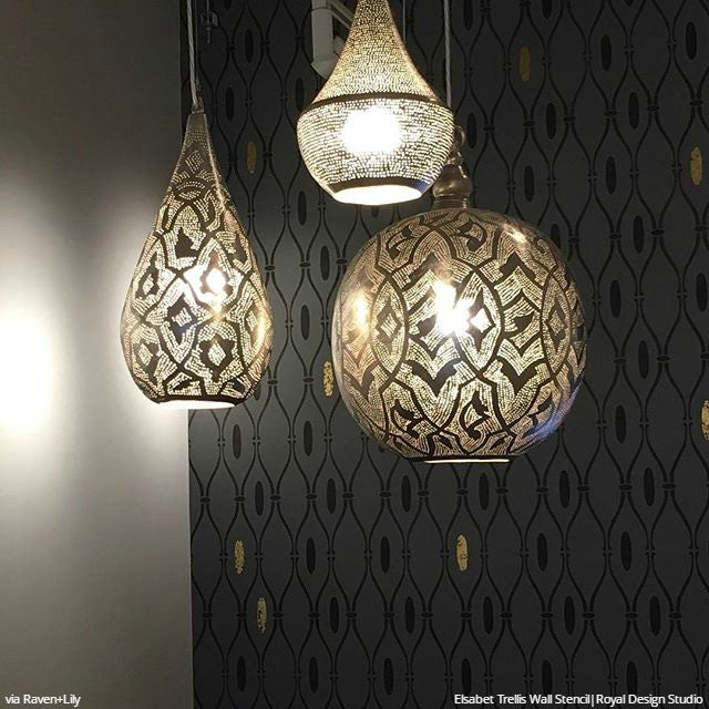 Elsabet Trellis Raven + Lily Wall Stencil