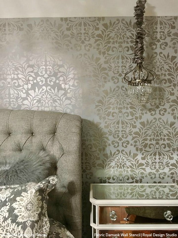 Grand Fabric Damask Wall Stencil