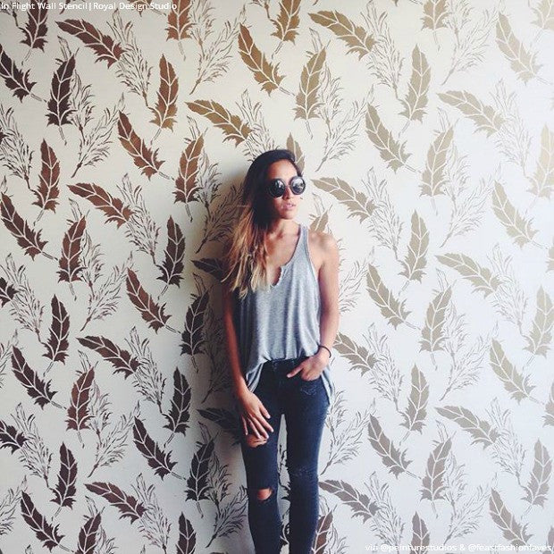 In Flight Feather Raven + Lily Stencil