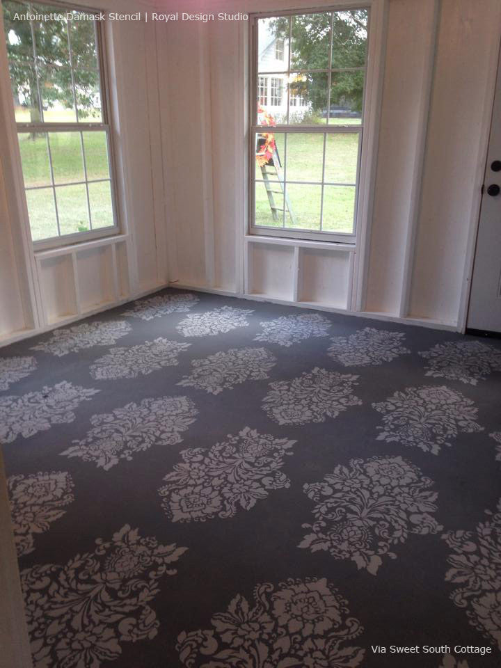 Antoinette Damask Wall Stencil