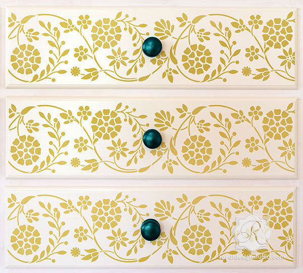 Gota Embroidery Indian Border Stencil