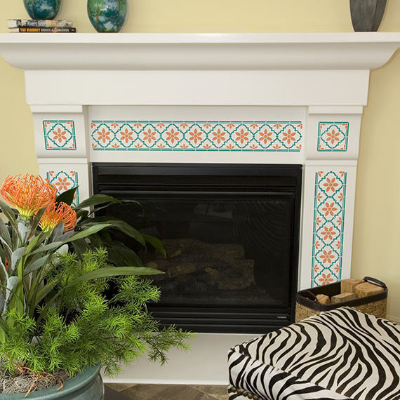 Taj Tile Border Indian Stencil