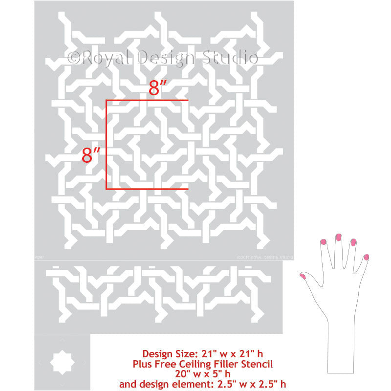 Woven Star Moroccan Wall Stencil