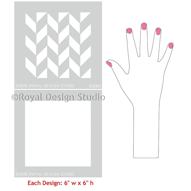 Herringbone Pattern Craft Stencil