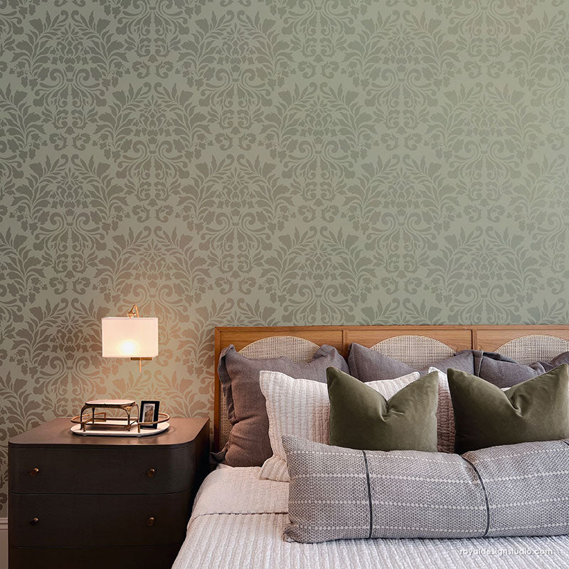 Grand Fabric Damask Wall Stencil