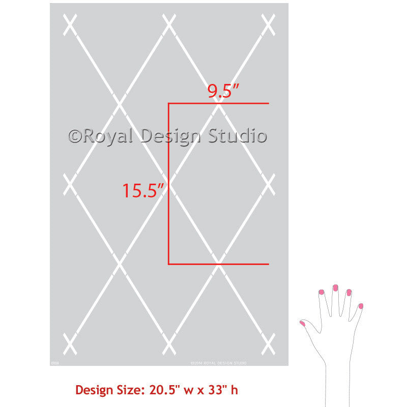 Diamond Trellis Wall Stencil